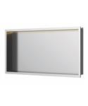 Inbouwnis Luca Sanitair 60x30x6,5cm RVS Geborsteld Nikkel PVD + LED verlichting