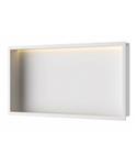 Inbouwnis Luca Sanitair 60x30x6,5cm RVS Mat Wit  + LED verlichting
