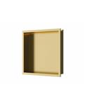 Inbouwnis Luca Sanitair 30x30x6,5cm RVS Geborsteld Goud PVD + LED verlichting
