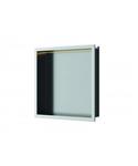 Inbouwnis Luca Sanitair 30x30x6,5cm RVS Geborsteld Nikkel + LED verlichting Geborsteld Nikkel