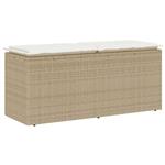 vidaXL Tuinbank met kussen 110x40x44 cm poly rattan beige