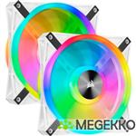 Corsair iCUE QL140 RGB PWM White Dual Fan Kit with Lighting Node CORE
