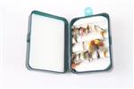 Snowbee model no. 050 fly box gevuld met 33 nimfen