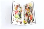 Global fisherman fly box gevuld met ruim 70 zalm streamers