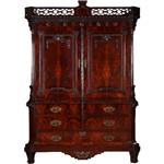 Garderobe kast of kapstok met deuren roede met haken en roede Hollands kabinet ca. 1790 [No;680121)