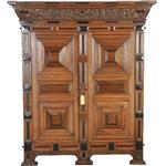 Gelderse kussenkast op slofpoten in eiken met ingelegd met ebbenhout o.a. een hartje [No.502741),