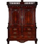 Garderobe kast of kapstok met deuren roede met haken en roede Hollands kabinet ca. 1790 [No;680121)