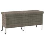 vidaXL Tuinbox met wielen 160x55x75 cm poly rattan grijs