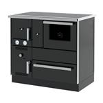 Alfa Term 27 (27 kW) CV houtkachel fornuis Antraciet Aansluiting Links