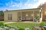 Tuinhuis Mokka met overkapping: 900 x 400 x 279(h)
