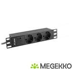 Lanberg PDU-03F-0200-BK energiedistributie 3 AC-uitgang(en) 1U Zwart