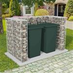 vidaXL Schanskorf dubbele vuilnisbak ombouw 180x100x120 cm staal