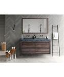 Badkamermeubelset Forzalaqua Palermo Doppio Graniet Gela 2.0 Charcoal 140 cm Met Spiegel Met 2 Kraan