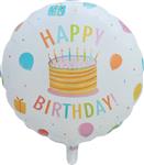 Happy Birthday Helium Ballon Taart Leeg 45cm