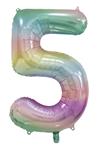 5 Jaar Helium Ballon Regenboog Pastel Leeg 86cm