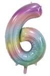 6 Jaar Helium Ballon Regenboog Pastel Leeg 86cm