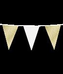 Glitter flags 20 x 30cm - Gold and white