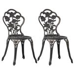 vidaXL Bistrostoelen 2 st gietaluminium bronskleurig