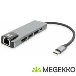 ACT AC7091 laptop dock & poortreplicator Bedraad USB 3.2 Gen 1 (3.1 Gen 1) Type-C Grijs