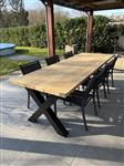Nieuwe tuintafel in massieve eik 260x93xh76