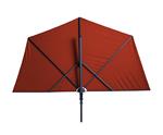 Balkonparasol met parasolvoet.