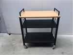 (11) Verrolbare serveerwagen trolly metaal en hout