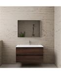 ACTIE BWS Badmeubel | Paris | Sonoma Choco 100 cm | Mat Wit Wastafel | 1 of 2 Kraangaten