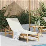 vidaXL Ligstoel met kussens 55x199x30 cm bamboe