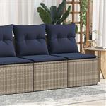 vidaXL 2-delige Loungeset met kussens poly rattan acacia grijs
