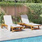 vidaXL Ligstoelen 2 st massief acaciahout
