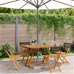 vidaXL 5-delige Tuinset poly rattan en massief hout zwart