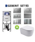 Geberit up320 Toiletset BWS Mudo | Randloos met Zitting | Mat Wit | Sigma Drukplaat