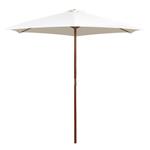 vidaXL Parasol 270x270 cm houten paal crèmewit