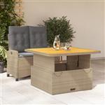 vidaXL 2-delige Tuinset met kussens poly rattan beige