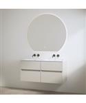 Duo Wastafel zonder Kraangaten met Onderkast Best Design Bora 120 cm Mat Taupe