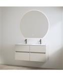 Duo Wastafel 2 Kraangaten met Onderkast Best Design Bora 120 cm Mat Taupe