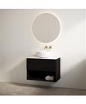 Badmeubelset Best Design Rigatti 78 cm Mat Zwart + Glans Wit Blad