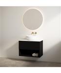 Badmeubelset Best Design Rigatti 100 cm Mat Zwart + Mat Wit Blad
