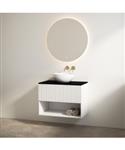 Badmeubelset Best Design Rigatti 100 cm Mat Wit + Mat Zwart Blad