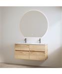 Duo Wastafel 2 Kraangaten met Onderkast Best Design Bora 120 cm Halifax Hout