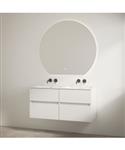 Duo Wastafel zonder Kraangaten met Onderkast Best Design Bora 120 cm Glans Wit