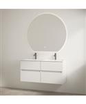 Duo Wastafel 2 Kraangaten met Onderkast Best Design Bora 120 cm Glans Wit
