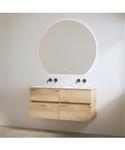 Duo Wastafel zonder Kraangaten met Onderkast Best Design Bora 120 cm Halifax Hout