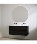 Duo Wastafel zonder Kraangaten met Onderkast Best Design Bora 120 cm Mat Zwart