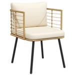 vidaXL Tuinstoel met kussens poly rattan naturel