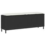 vidaXL Tuinbank met kussen 110x30x40,5 cm poly rattan zwart