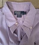 Vintage Lila Geruit Overhemd Ralph Lauren L/XL