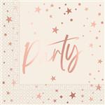 Rose Gold Party Fsc Two Ply Paper Napkins 33X33Cm 20St