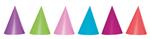 Party Essentials Unicolour Hats (Assorted Colours) 6St