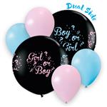 Party Essentials Gender Reveal Balloons 80Cm Printed Balloon X1 And 30Cm Balloons X4 (2 Pink & 2 Lig